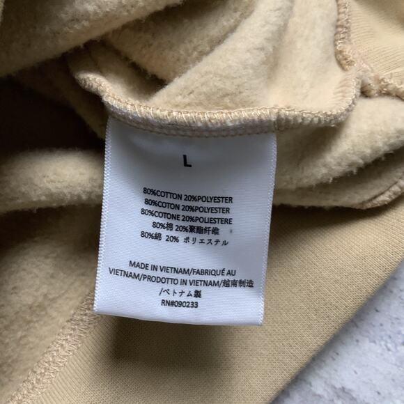 Fear Of God Essentials Hoodie Mens Large Beige FOG Streetwear Oversized Heavy - Picture 6 of 9